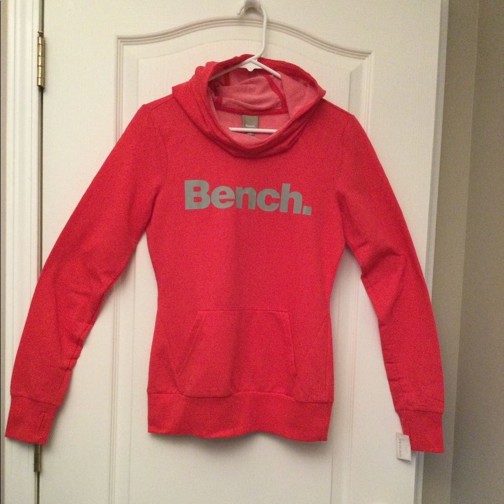 Bench Red Orange Cowl Neck Hoodie Size Small NWT